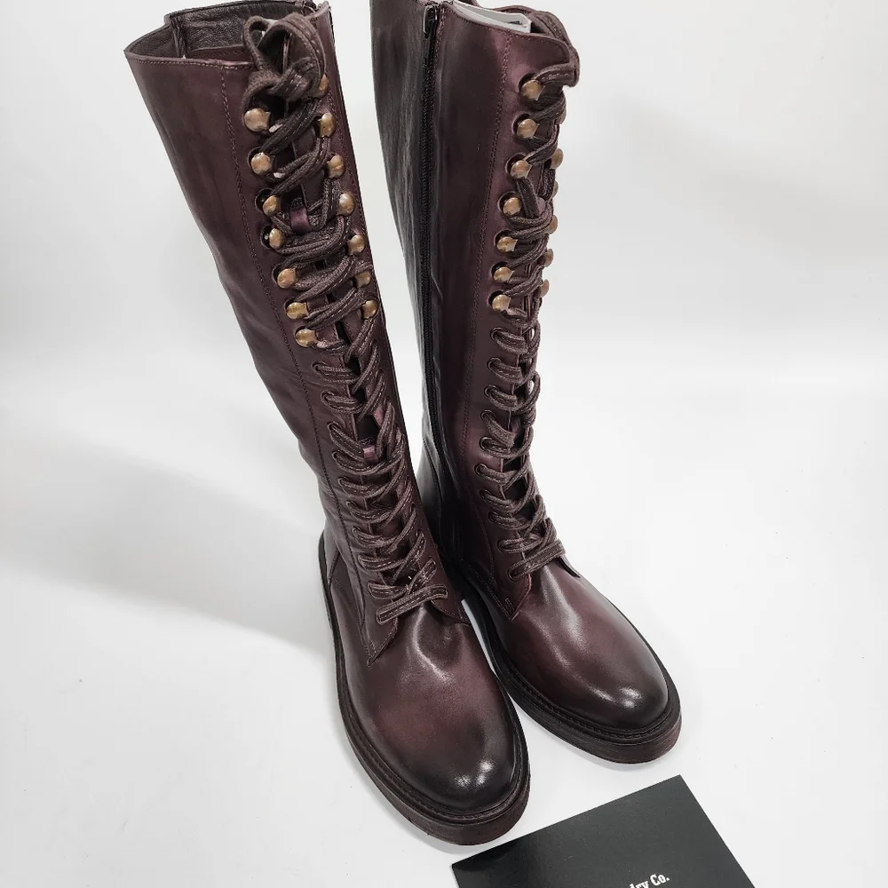 Vintage Foundry Distressed Riding Boots Brick Brown - Picture 12 of 16